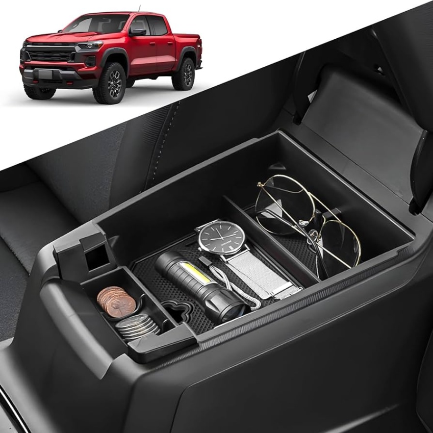2023 chevrolet colorado accessories Bulan 1 Center Console Organizer for Chevrolet Colorado  ,Armrest Storage  Box Tray Compatible with Chevy Colorado,Install Directly Durable Material