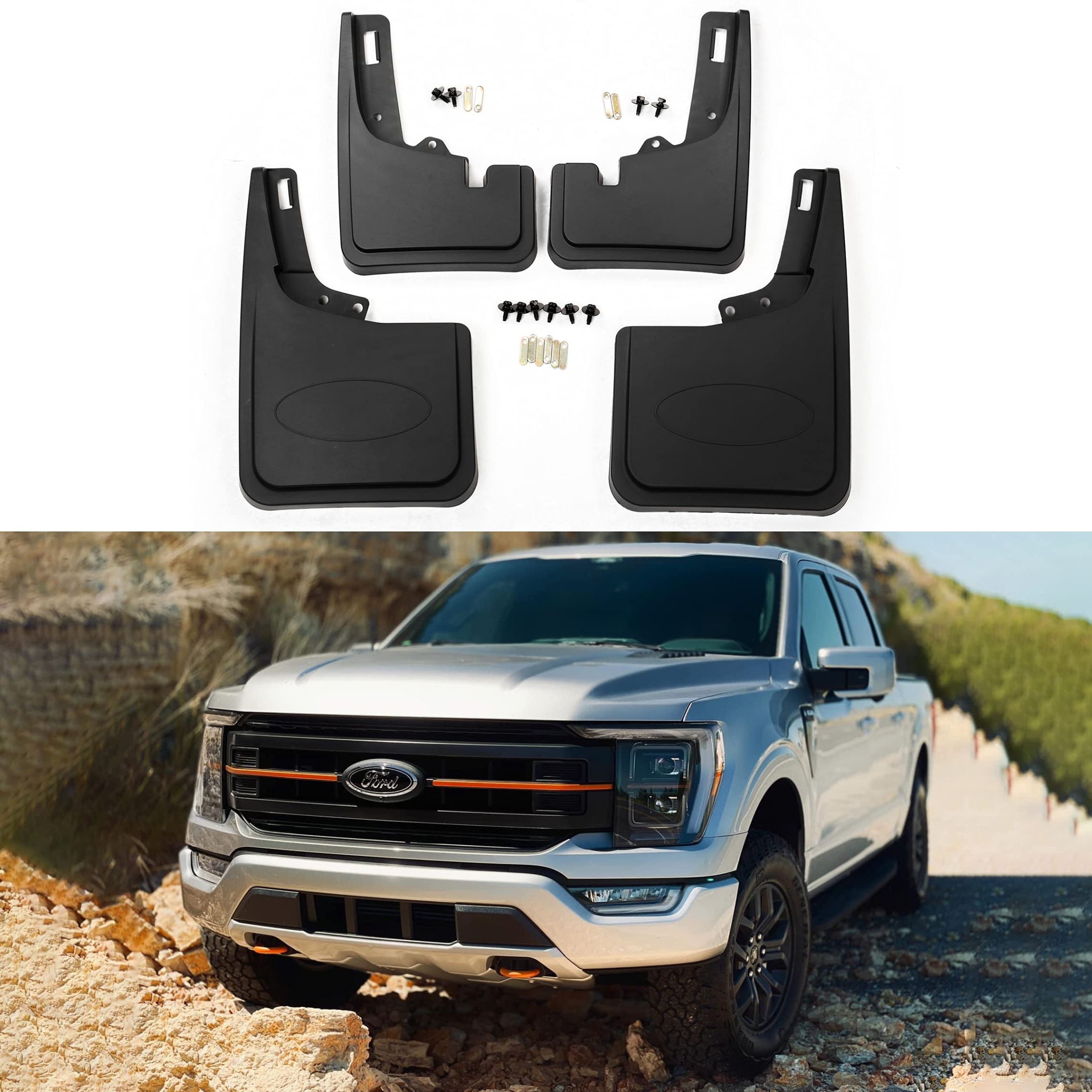 2022 ford f-150 accessories Bulan 1 Mud Flaps Fit for - Ford F Mud Flaps No Drill Guards Splash Fits  for     Ford F Accessories(Without Fender Flares)