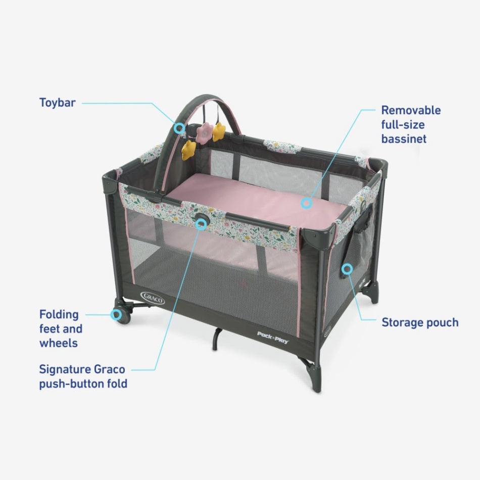 accessories for graco pack and play Bulan 2 Pack ‘n Play® On the Go™ Playard with Folding Bassinet