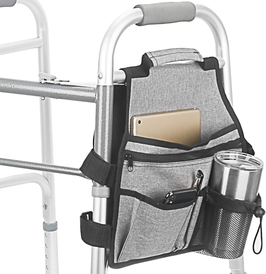 accessories for handicap walkers Bulan 2 Side Walker Bags,Walker Organizer Pounch for Rollator and Folding  Walkers,Walker Side Accessories for Elderly, Seniors, Handicap, Disabled  (Double