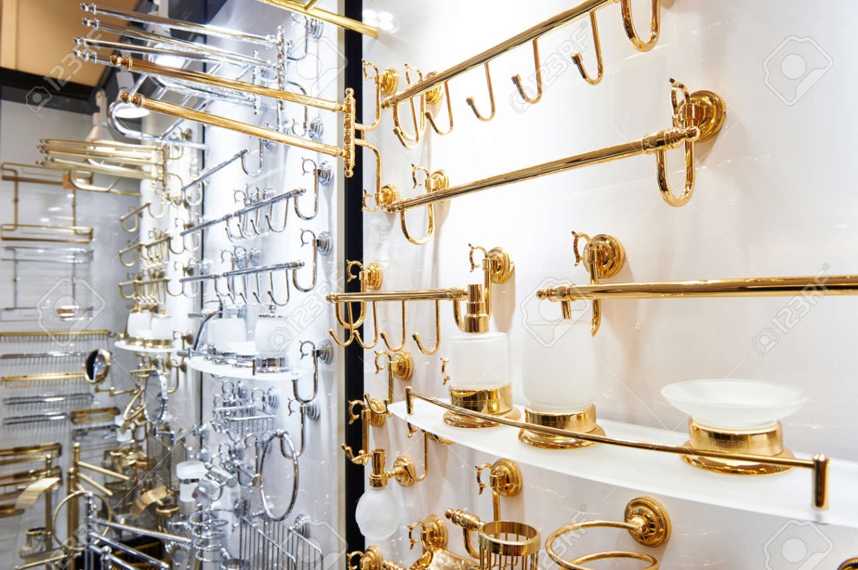 bathroom accessories store Bulan 4 Bathroom Fittings And Accessories In The Store Stock Photo