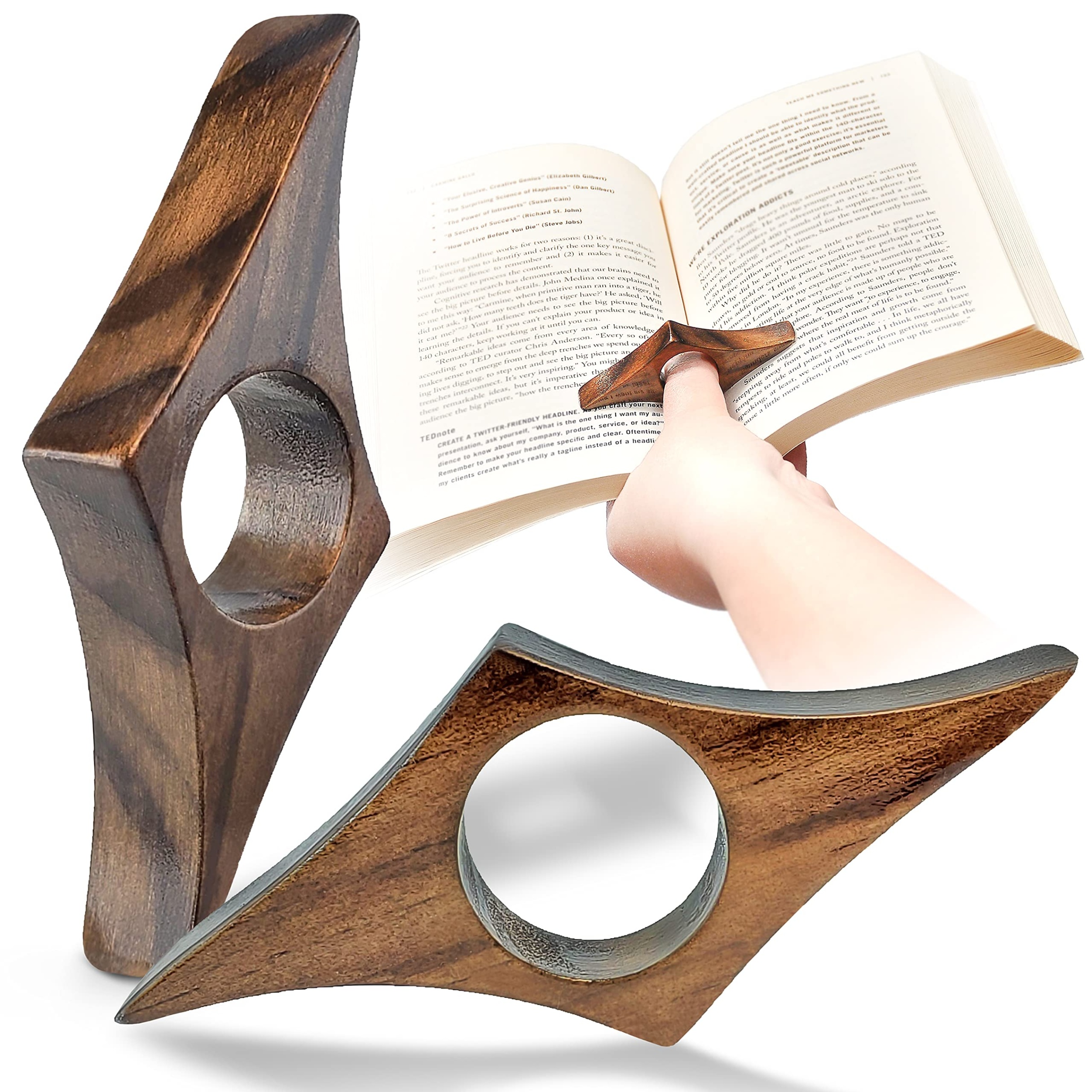 book reading accessories Bulan 5 Book Page Holder - Walnut Book Page Holder - Book Accessories - Convenient  Reading Accessories for Avid Readers - Book Opener - Unique Gifts for Book