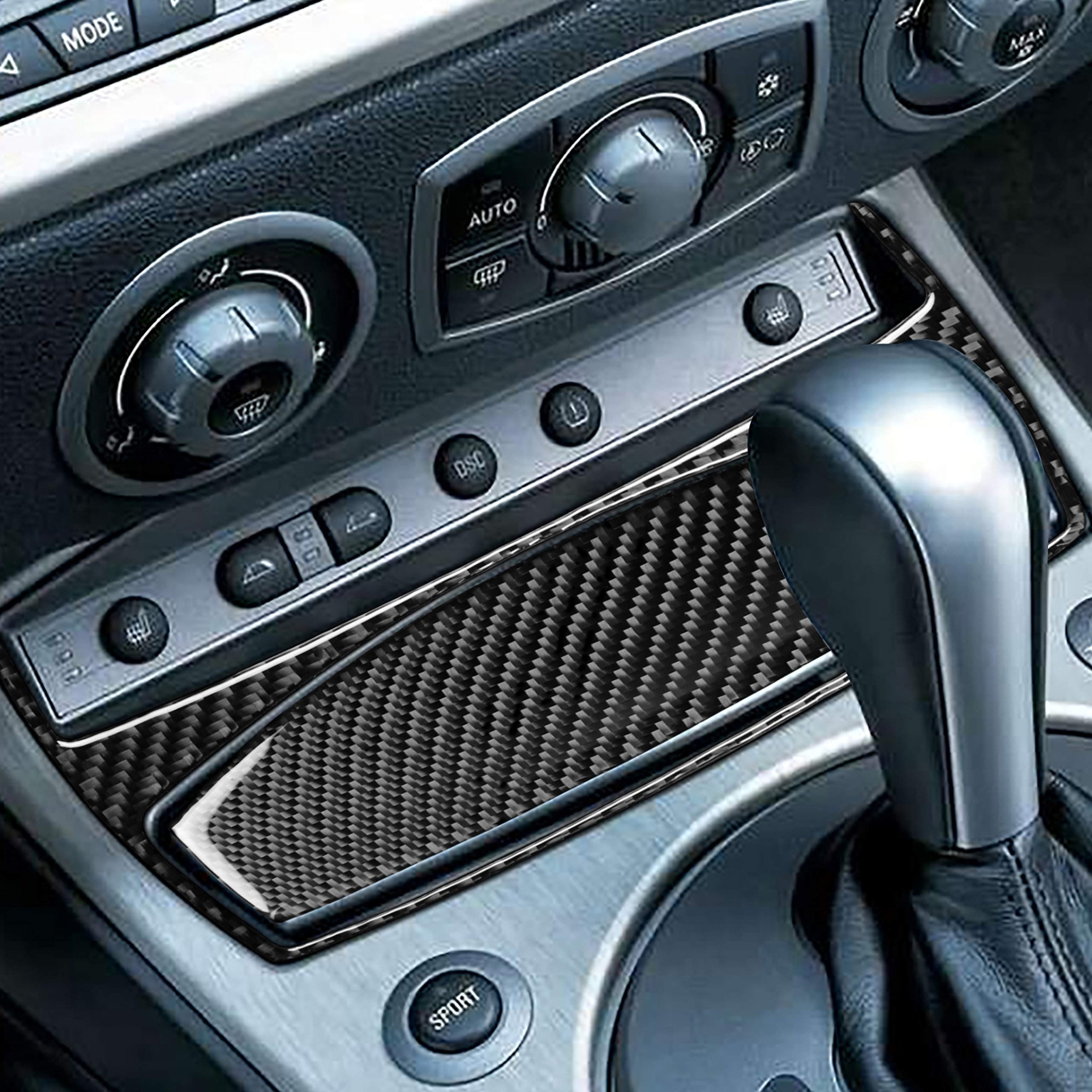 bmw z4 accessories Bulan 5 Car Gear Shift Surround Center Console Panel Cover Trim Kit Real Carbon  Fiber Gearbox Frame Sticker Protective Accessories for BMW Z E E