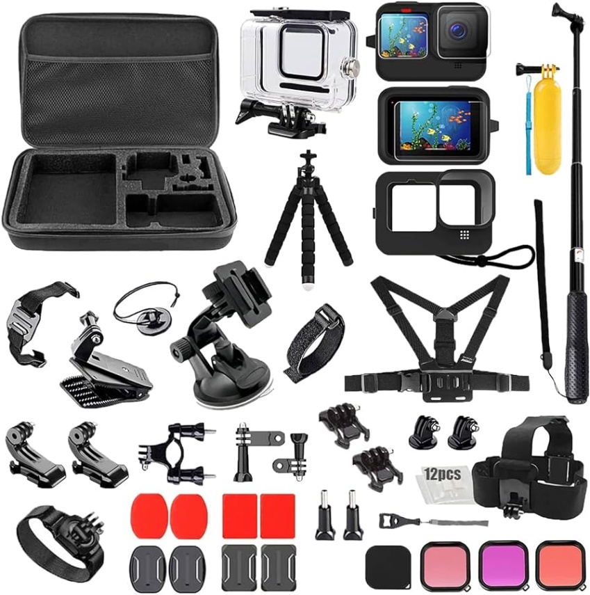 gopro and accessories Niche Utama Home Accessories Kit for GoPro, Accessory Bundle Compatible with GoPro Hero     , Black Action Camera Accessories for Hero