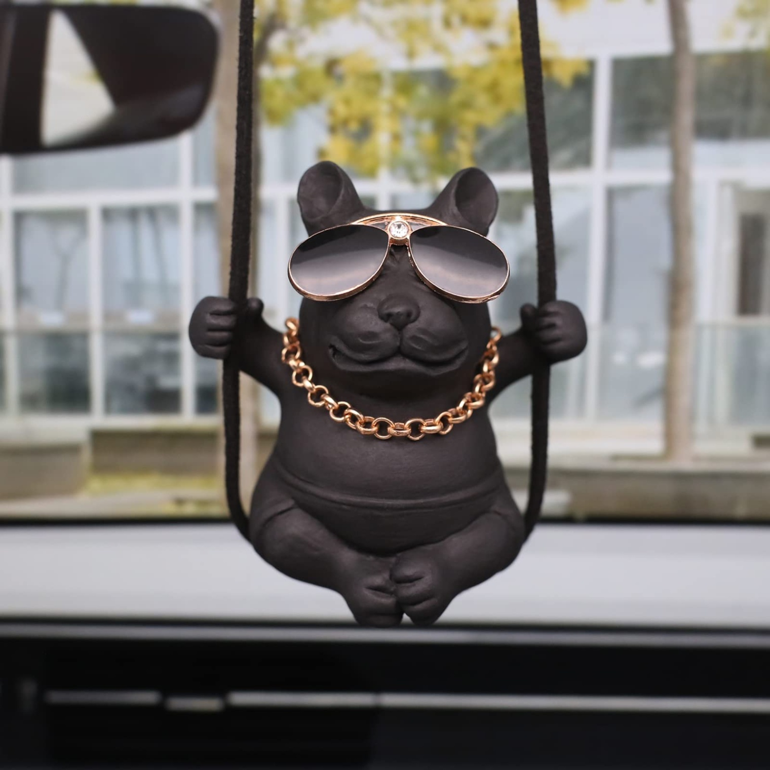 french bulldog accessories Niche Utama Home French Bulldog Car Decor Rear View Mirror Hanging Accessories, Swinging  Puppy with Sunglasses Cool Car Accessories, Dog Car Decorations Frenchie  Gifts