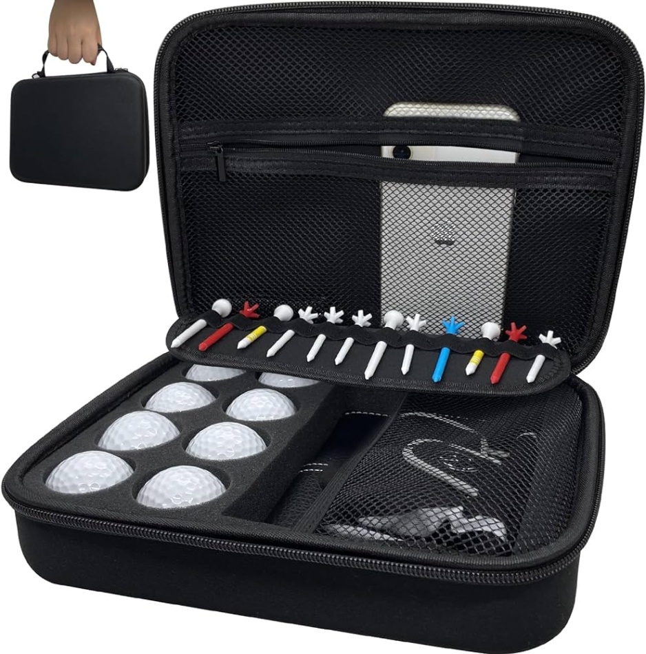 golf accessory bag Niche Utama Home Golf Ball Bag Case, Golf Mini Pouch Organizer Bag for Golf Accessories Tee  Ball Marker Glove Cellphone Key, Golf Valuables Protective Box, Golf Hard