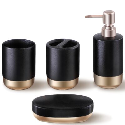 Transform Your Bathroom With Chic Black And Gold Accessories