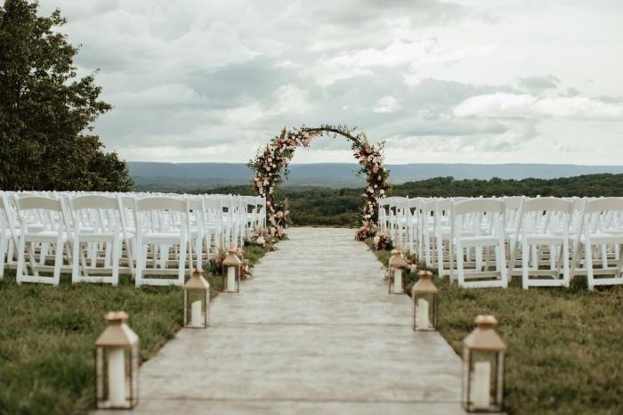 Hölzerne hochzeit deko garten